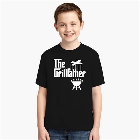 The Grillfather Is Here Youth T Shirt Customon