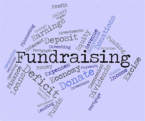 Fundraising Word Represents Financial Donation And Supporter — Stock