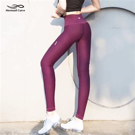 Buy Mermaid Curve Women High Waist Yoga Pant Workout Sports Slim Leggings Gym