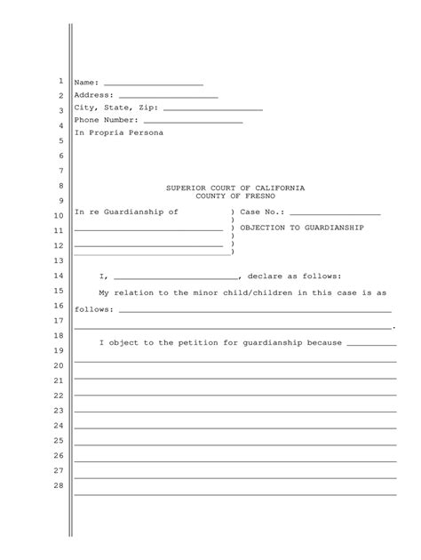 CA Objection To Guardianship Fresno Complete Legal Document Online