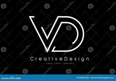 Vd V D Letter Logo Design In White Colors Stock Vector Illustration