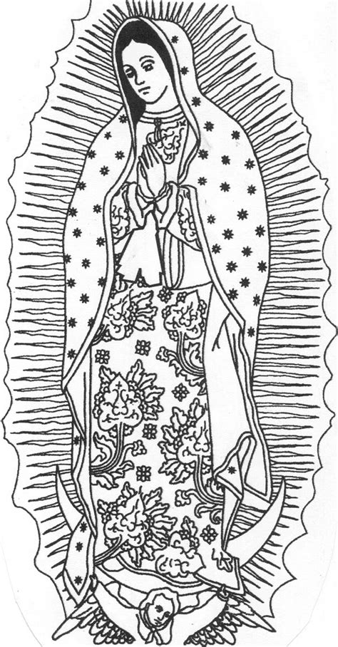 Dibujos De Virgen De Guadalupe Para Colorear A Lapiz A Color