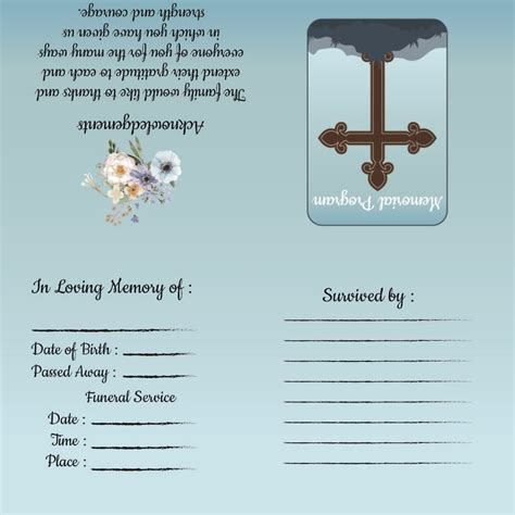 Best Images Of Printable Memorial Card Templates Free Printable Hot Sex Picture