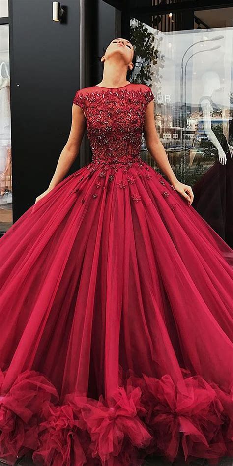 15 Your Lovely Red Wedding Dresses Wedding Dresses Guide Ball Gowns Prom Ball Gowns Evening