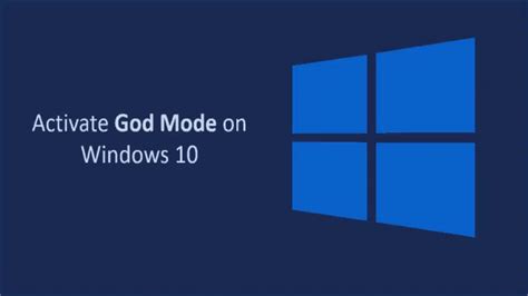 How To Activate God Mode In Windows 10 Tutorials Hts