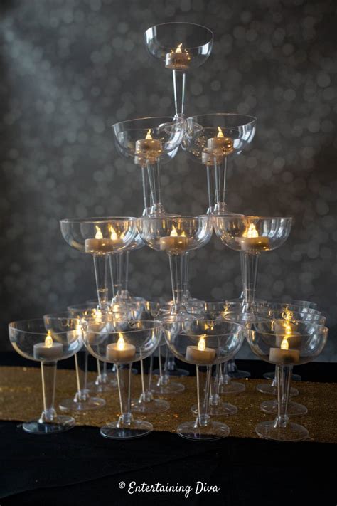 How To Make A Diy Champagne Glass Tower Entertaining Diva From House To Home