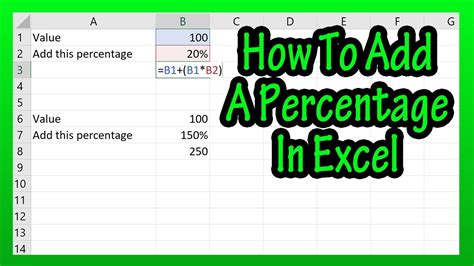 How To Add A Percentage Percent To A Number In Excel Spreadsheet