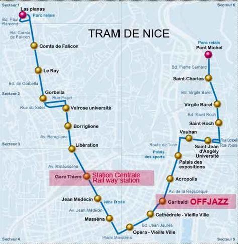 Nizza Francia Tram Mappa Tram Sulla Mappa Di Nizza In Francia