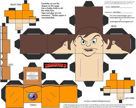 Jack Black From Tenacious D Paper Toy Free Printable Papercraft Templates