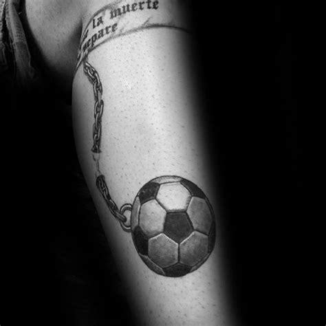 Chain And Ball Mens Soccer Leg Tattoos Leg Tattoos Tattoo Ink