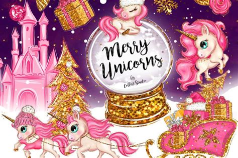 Christmas Unicorn Clipart Xmas Illustrations Unicorns 775179