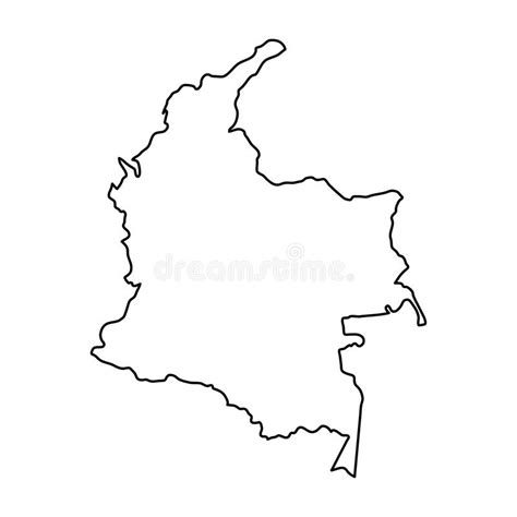 Colombia Map Of Black Contour Curves Of Illustration Stock Illustration
