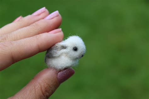 Needle Felted Bunny Or Rabbit As Tiny Animal For Miniature Garden In