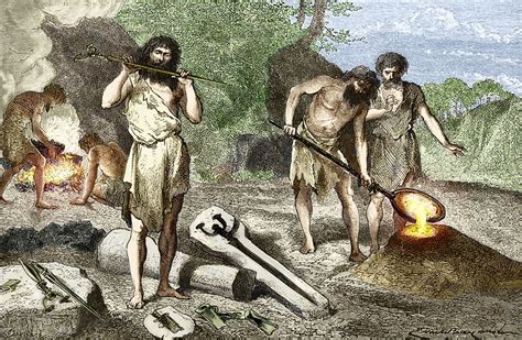 Early Humans Smelting Bronze Stock Image V2000229 Science Photo