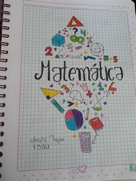 Caratula De Matemática School Notebooks Cards Handmade Essay