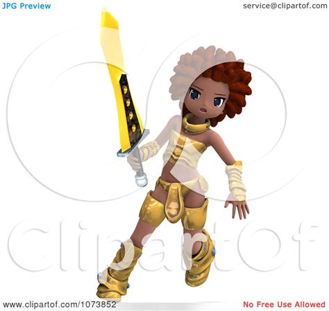 Clipart 3d Black Knight Girl Holding A Sword 2 Royalty Free Cgi