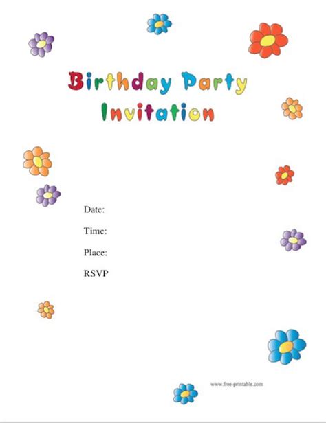 Free Birthday Party Invitation Templates Word Pdf Samples