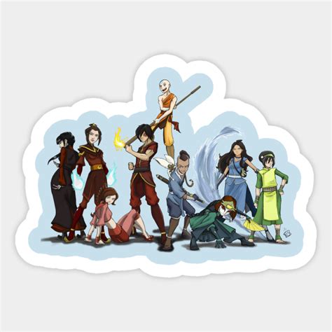 Avatar The Last Airbender Group Avatar Sticker Teepublic Au