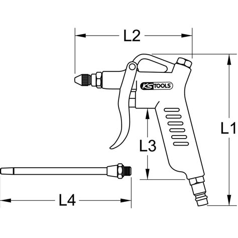 Pneumatic Blow Out Pistol With Extension Air Blow Out Tools General
