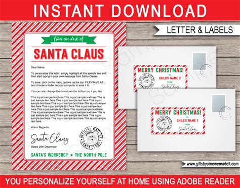 When you use a letterhead word template, you can easily let the recipient know who is sending the letter. From the Desk of Santa Letter Template | Santa Claus Christmas Labels
