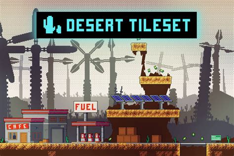 Desert Cyberpunk Tileset By Free Game Assets Gui Sprite Tilesets