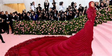 Cardi B Wears Pillowy Red Gown To Met Gala 2019 Photos