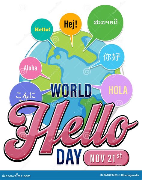 World Hello Day Poster Design Stock Vector Illustration Of Banner