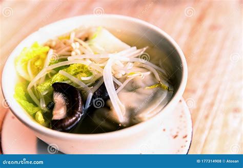 A Bowl Of Chinese Breakfast Noodle Soup Stock Photo Image Of Healthy
