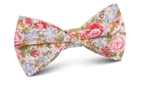 Daisy Floral Bow Tie Pink Wedding Bowtie Groomsmen Bow Ties Online