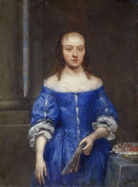 Ab 1645 1660 Portrait Of A Woman In A Blue Dress By Gonzales