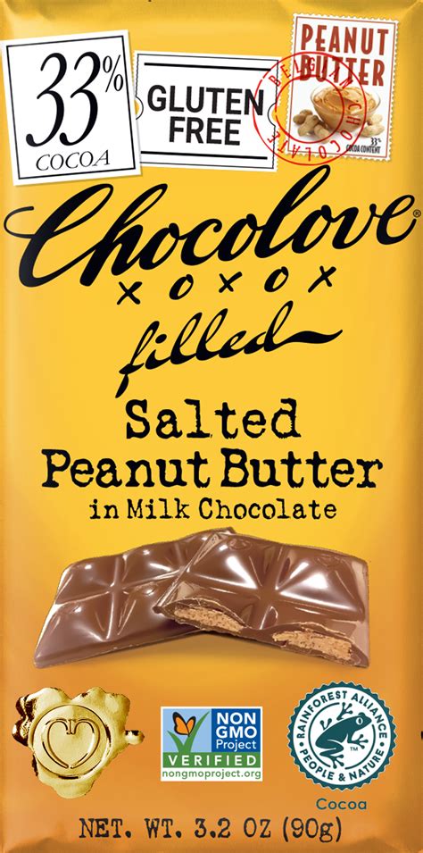 Salted Peanut Butter In Milk Chocolate Chocolove Premium Chocolate