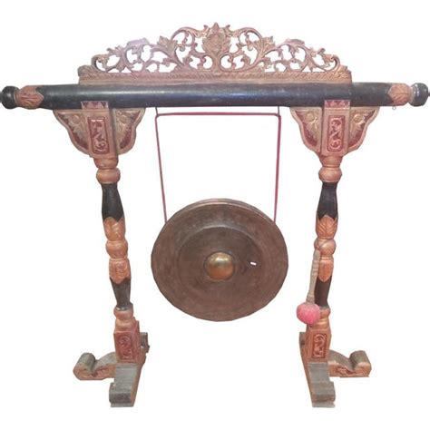 Indonesian Gong On Carved Stand Chairish