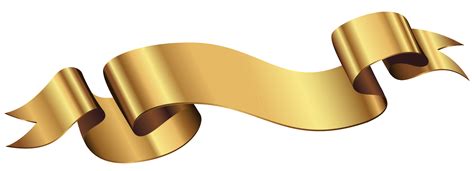 Free Golden ribbon PNG with Transparent Background