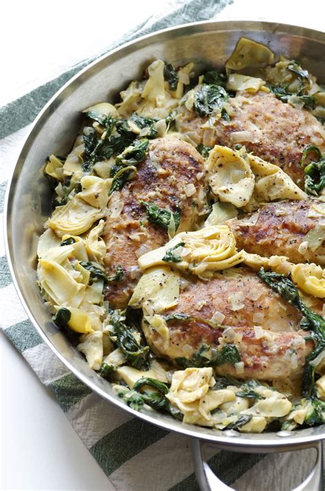 30 Minute Spinach And Artichoke Chicken Skillet The Forked Spoon