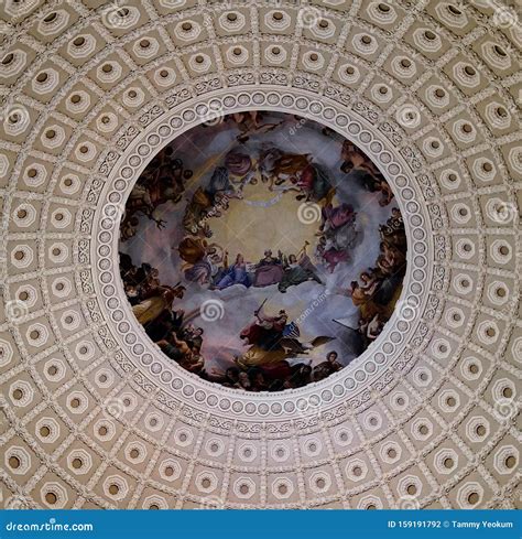 Us Capitol Rotunda Ceiling Fresco In Washington Dc Stock Photo