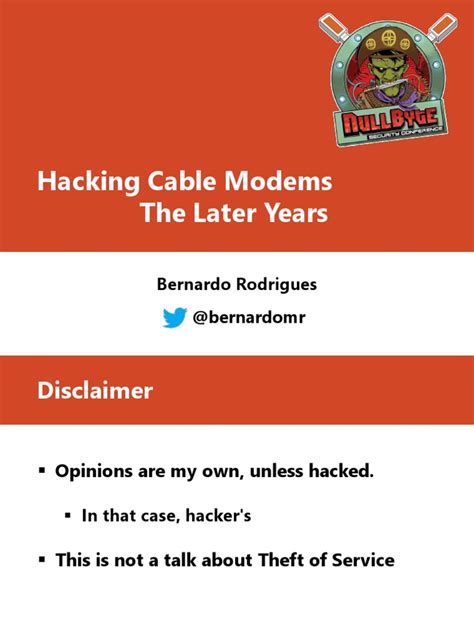 Hacking Cable Modems Network Protocols Communications Protocols