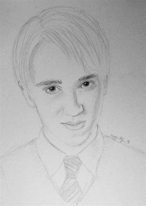 He is a student in harry potter's year belonging in the slytherin house . Draco Malfoy Drawing | Harry Potter Amino