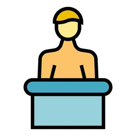 Premium Vector Man Speaker Icon Outline Vector Seminar Presentation