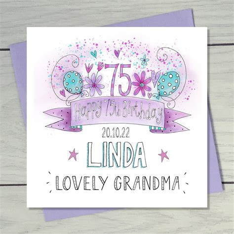 Happy 75th Birthday Card By Claire Sowden Design