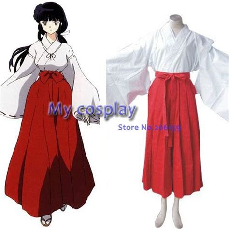 Anime Inuyasha Kikyo Closplay Dress Plus Size Girl Halloween Party