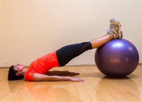 Straight Leg Bridge With Stability Ball Butt Toning Exercises For