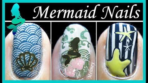 Mermaid Nails Halloween Stamping Nail Art Design Tutorial Jq Image