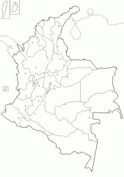 Mapa Geografico De Colombia Para Colorear