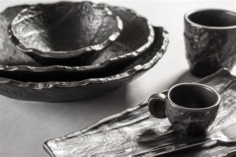 World class customer service & 100% satisfaction guarantee @replacements.com matte black porcelain dinnerware in the prevail collection ...