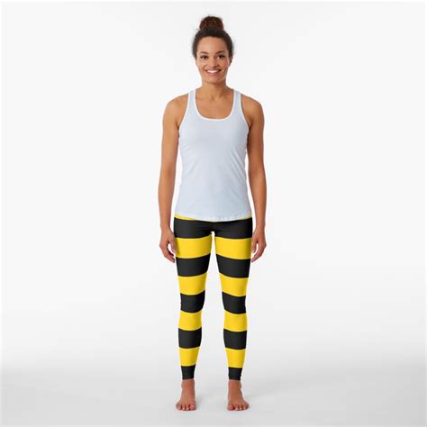 Bee Pattern Black And Yellow Stripes Leggings For Sale By Siwabudda