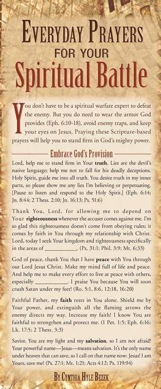 Everyday Prayers For Your Spiritual Battle 50 Pack Everyday Prayers