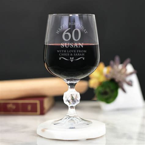 personalised 60th birthday cut stem wine glass the personalised t shop