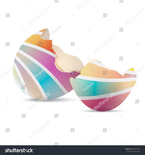 Broken Easter Egg Shell Empty Eggshell Stock Vector Royalty Free