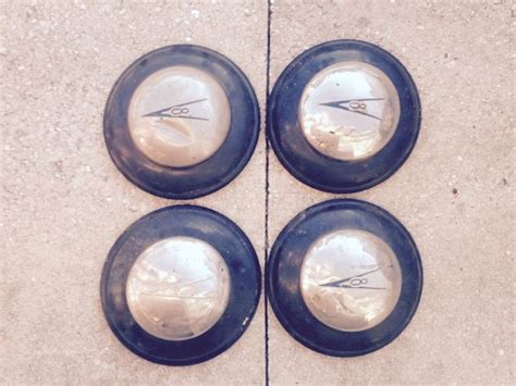 4 Old Hubcaps 1935 1939 Old Ford Flathead V8 Wide 5