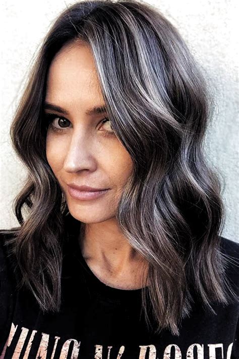 Pin By Misty Harmon On Hair In Brunette Hair Color Gray Hair